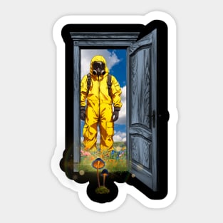 Hazmat Suit Finds Glowing Mushroom Sticker